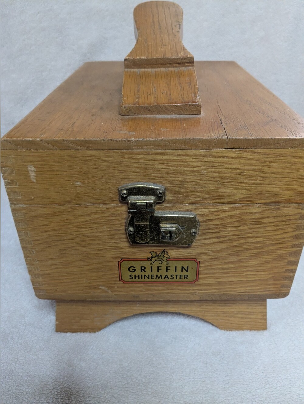 Vintage Griffin Shinemaster Solid Oak Shoe Valet Dovetail Box w/accessories